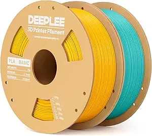 Deeplee3D DEEPLEE Basic PLA Filament, 3D Printer Filament, Sunflower Yellow & Turquoise 2kg