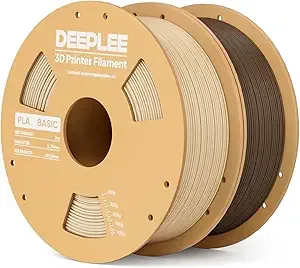 Deeplee3D DEEPLEE Basic PLA Filament, 3D Printer Filament, Beige & Brown 2kg