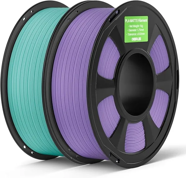 Deeplee3D DEEPLEE Matte PLA Filament, 2kg Teal Green & Lavender Purple, 3D Printer Filament Dimensional Accuracy +/-, Smooth Texture, Fits for Most FDM 3D Printers