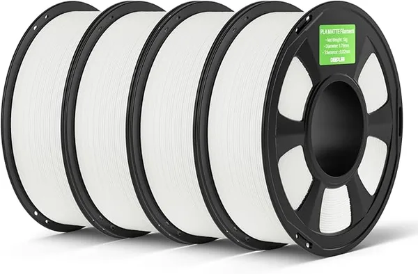 Deeplee3D DEEPLEE Matte PLA Filament, 4kg White, 3D Printer Filament Dimensional Accuracy +/-, Smooth Texture, Fits for Most FDM 3D Printers