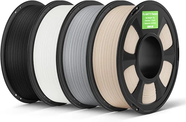 Deeplee3D DEEPLEE Matte PLA Filament, 4kg Black & White & Slate Grey & Beige, 3D Printer Filament Dimensional Accuracy +/-, Smooth Texture, Fits for Most FDM 3D Printers