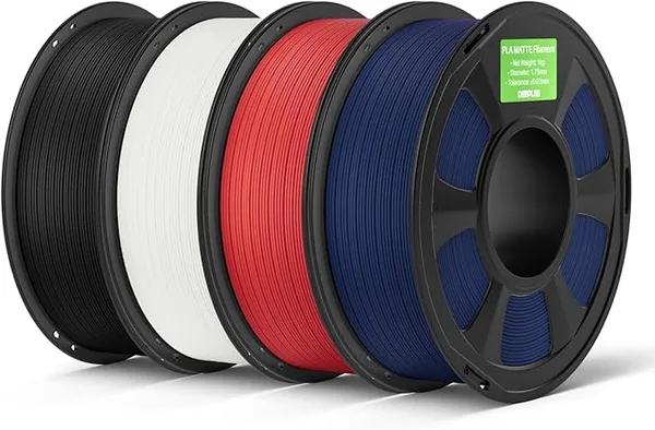 Deeplee3D DEEPLEE Matte PLA Filament, 4kg Black & White & Ruby Red & Navy Blue, 3D Printer Filament Dimensional Accuracy +/-, Smooth Texture, Fits for Most FDM 3D Printers
