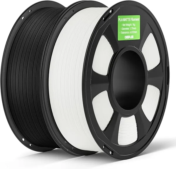 Deeplee3D DEEPLEE Matte PLA Filament, 2kg Black & White, 3D Printer Filament Dimensional Accuracy +/-, Smooth Texture, Fits for Most FDM 3D Printers