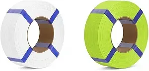Deeplee3D DEEPLEE PLA Basic Refill Filament 1KG White & 1KG Green, No Spool 3D Printer Filament, Dimensional Accuracy +/-, Fits for Most FDM 3D Printers