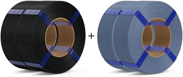 Deeplee3D DEEPLEE PLA Basic Refill Filament 2KG Black & 2KG Blue Gray No Spool 3D Printer Filament, Dimensional Accuracy +/-, Fits for Most FDM 3D Printers
