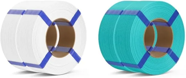 Deeplee3D DEEPLEE PLA Basic Refill Filament 2KG White & 2KG Turquoise, No Spool 3D Printer Filament, Dimensional Accuracy +/-, Fits for Most FDM 3D Printers
