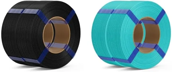 Deeplee3D DEEPLEE PLA Basic Refill Filament 2KG Black & 2KG Turquoise, No Spool 3D Printer Filament, Dimensional Accuracy +/-, Fits for Most FDM 3D Printers