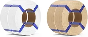 Deeplee3D DEEPLEE PLA Basic Refill Filament 2KG White & 2KG Beige No Spool 3D Printer Filament, Dimensional Accuracy +/-, Fits for Most FDM 3D Printers