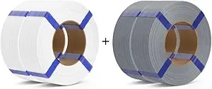 Deeplee3D DEEPLEE PLA Basic Refill Filament 2KG White & 2KG Grey, No Spool 3D Printer Filament, Dimensional Accuracy +/-, Fits for Most FDM 3D Printers