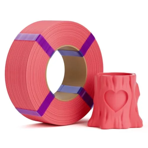 Deeplee3D DEEPLEE PLA Basic Refill Filament, No Spool 3D Printer Filament, Dimensional Accuracy +/-, Fits for Most FDM 3D Printers, 1KG Ruddy Pink