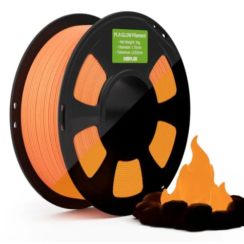 Deeplee3D DEEPLEE Glow in The Dark PLA Filament 1KG Glow Orange, 3D Printer Filament Dimensional Accuracy +/-, Best with UV Lamps, Fits for Most FDM 3D Printers