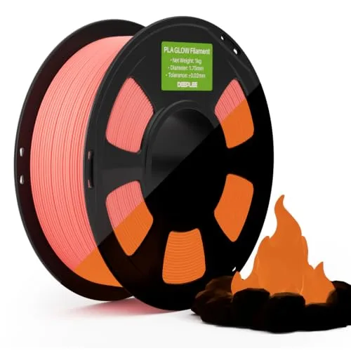Deeplee3D DEEPLEE Glow in The Dark PLA Filament 1KG Glow Pink, 3D Printer Filament Dimensional Accuracy +/-, Best with UV Lamps, Fits for Most FDM 3D Printers
