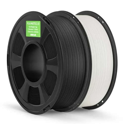 Deeplee3D DEEPLEE Matte PLA 2.0 Filament, 3D Printer Filament Dimensional Accuracy +/-, No Clogging, Smooth Texture, 2KG Grey Black/White