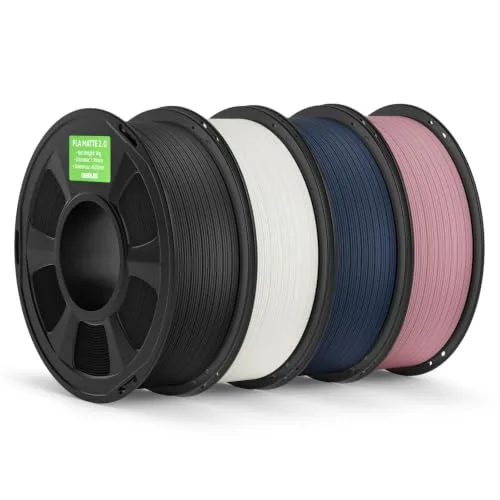 Deeplee3D DEEPLEE Matte PLA 2.0 Filament, 3D Printer Filament Dimensional Accuracy +/-, No Clogging, Smooth Texture, 4KG Grey Black/White/Navy Blue/Peach Pink