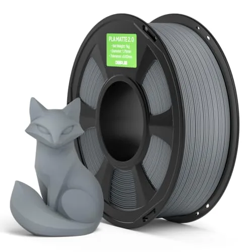 Deeplee3D DEEPLEE Matte PLA 2.0 Filament, 3D Printer Filament Dimensional Accuracy +/-, No Clogging, Smooth Texture, 1KG Light Grey