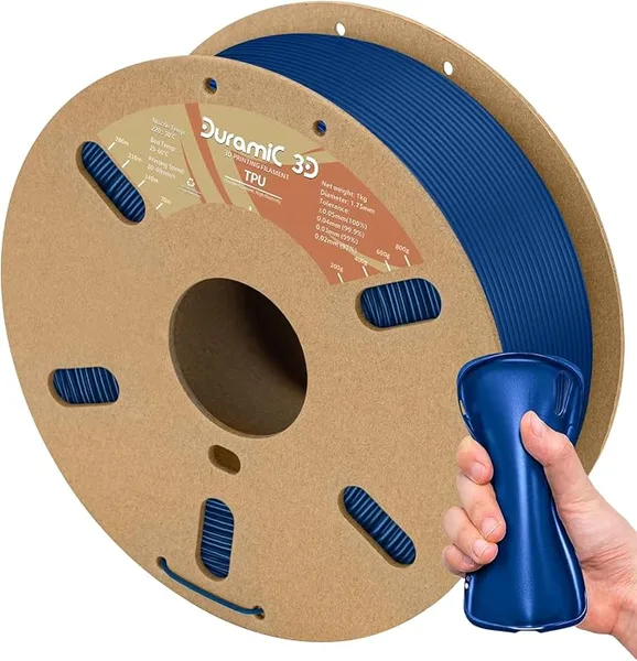 DURAMIC 3D DURAMIC 3D TPU Filament Blue, TPU Flexible Filament 95A, Soft TPU 3D Printing Filament, 1kg Spool, Dimensional Accuracy +/-, Blue 1 Pack