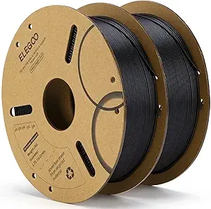 Elegoo ELEGOO PLA Filament Black 2KG, 3D Printer Filament Dimensional Accuracy +/-, 2 Pack 1kg Cardboard Spool(2.2lbs) 3D Printing Filament Fits for Most FDM 3D Printers