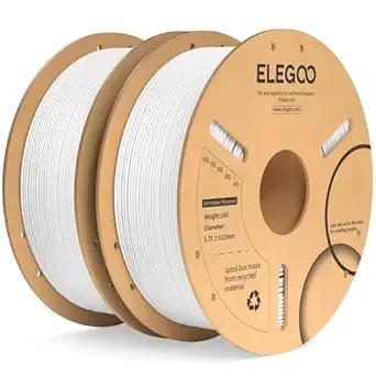 Elegoo ELEGOO PLA Plus Filament White 2KG, PLA+ Tougher and Stronger 3D Printer Filament Dimensional Accuracy +/-, 2 Pcs 1kg Spool(2.2lbs) Fits for Most FDM 3D Printers