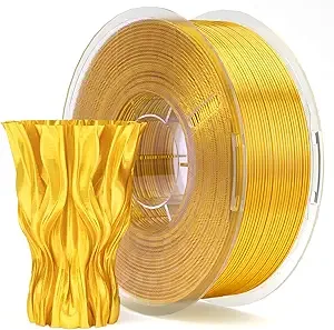 Elegoo ELEGOO Silk PLA Filament Shiny Gold 1KG, 3D Printer Filament Dimensional Accuracy +/-, 1kg Plastic Spool(2.2lbs) 3D Printing Filament Fits for Most FDM 3D Printers
