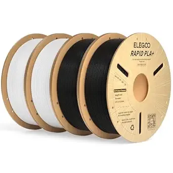 Elegoo ELEGOO Rapid PLA Plus Filament Black & White 4KG, PLA+ 3D Printer Filament for/s High Speed Printing, Dimensional Accuracy +/-, 4 Pack 1kg Spool(2.2lbs)