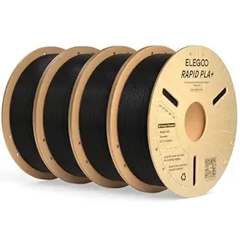 Elegoo ELEGOO Rapid PLA Plus Filament Black 4KG, PLA+ 3D Printer Filament for 30-/s High Speed Printing, Dimensional Accuracy +/-, 4 Pack 1kg Spool(2.2lbs)