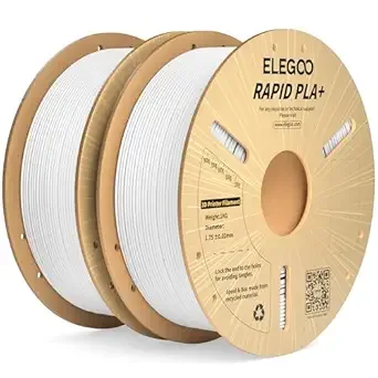 Elegoo ELEGOO Rapid PLA Plus Filament White 2KG, PLA+ 3D Printer Filament for/s High Speed Printing, Dimensional Accuracy +/-, 2 Pack 1kg Spool(2.2lbs)
