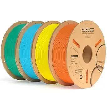 Elegoo ELEGOO PLA Plus Filament Bundle 4KG, PLA+ Tough 3D Printer Filament Dimensional Accuracy +/-, 4 Pack 1kg Spool(Orange, Yellow, Sea Green, Sky Blue)
