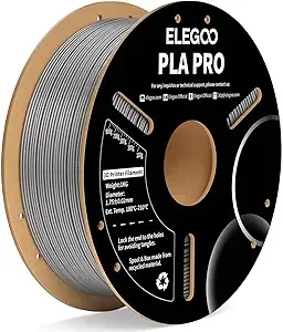 Elegoo ELEGOO PLA PRO Filament Silver 1KG, 30-/s Printing Speed Improved Rigidity 3D Printer Filament Dimensional Accuracy +/-, 1kg Spool (2.2lbs)