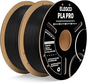 Elegoo ELEGOO PLA PRO Filament Black 2KG, 30-/s Printing Speed Improved Rigidity 3D Printer Filament Dimensional Accuracy +/-, 2pcs 1kg Spool (2.2lbs)