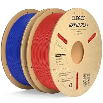 Elegoo ELEGOO Rapid PLA Plus Filament Blue & Red 2KG, PLA+ 3D Printer Filament for/s High Speed Printing, Dimensional Accuracy +/-, 2 Pack 1kg Cardboard Spool(2.2lbs)