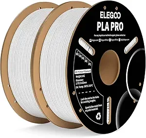 Elegoo ELEGOO PLA PRO Filament White 2KG, 30-/s Printing Speed Improved Rigidity 3D Printer Filament Dimensional Accuracy +/-, 2pcs 1kg Spool (2.2lbs)