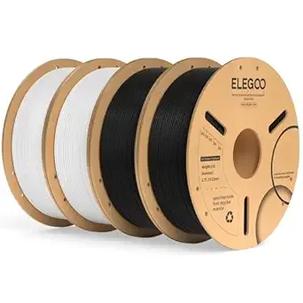 Elegoo ELEGOO PLA Plus Filament Black & White 4KG, PLA+ Tougher and Stronger 3D Printer Filament Dimensional Accuracy +/-, 4 Pack 1kg Spool(2.2lbs) Fits for Most FDM 3D Printers
