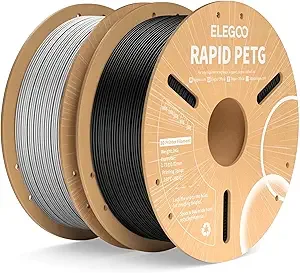 Elegoo ELEGOO Rapid PETG Filament Black & Gray 2KG, High Speed 30-/s 3D Printer Filament Dimensional Accuracy +/-, 1kg Cardboard Spool(2.2lbs) Fits for Most FDM 3D Printers