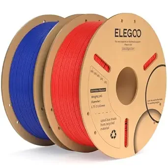 Elegoo ELEGOO PLA Plus Filament Dark Blue & Red 2KG, PLA+ Tougher and Stronger 3D Printer Filament Dimensional Accuracy +/-, 2 Pack 1kg Spool(2.2lbs) Fits for Most FDM 3D Printers