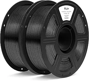 Elegoo ELEGOO PLA+ Filament Black 2KG, High Toughness PLA Plus 3D Printer Filament Dimensional Accuracy +/-, 2pcs 1kg Spool(2.2lbs) Fits for Most FDM 3D Printers