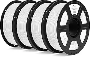 Elegoo ELEGOO PLA+ Filament White 4KG, High Toughness PLA Plus 3D Printer Filament Dimensional Accuracy +/-, 4pcs 1kg Spool(2.2lbs) Fits for Most FDM 3D Printers