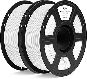 Elegoo ELEGOO PLA+ Filament White 2KG, High Toughness PLA Plus 3D Printer Filament Dimensional Accuracy +/-, 2pcs 1kg Spool(2.2lbs) Fits for Most FDM 3D Printers