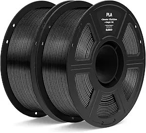 Elegoo ELEGOO PLA Filament Black 2KG, 3D Printer Filament Dimensional Accuracy +/-, 2pcs 1kg Spool(2.2lbs) Fit Most FDM 3D Printers