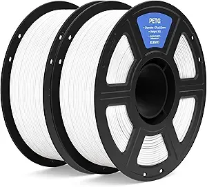 Elegoo ELEGOO PETG Filament White 2KG, 3D Printer Filament Dimensional Accuracy +/-, 2pcs1kg Spool(2.2lbs) Fits for Most FDM 3D Printers