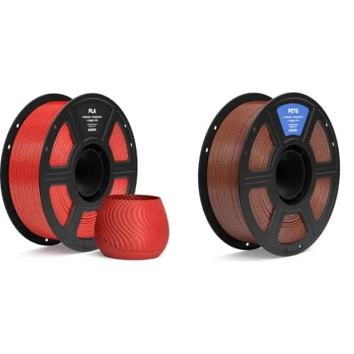 Elegoo ELEGOO PLA Filament True Red 1KG & PETG Filament Brown 1KG