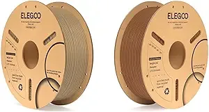 Elegoo Wood PLA Filament 1KG & PLA Plus Filament Brown 1KG