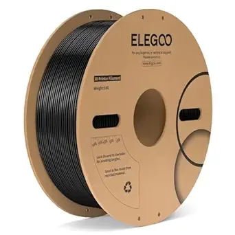 Elegoo ELEGOO PC Filament Black 1KG, Tough and Durable Professional 3D Printer Filament Dimensional Accuracy +/- 1KG Spool Heat Resistant 3D Printing Polycarbonate Material