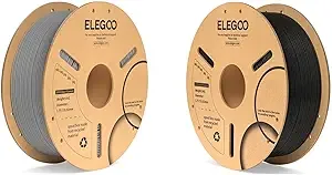 Elegoo ELEGOO Rapid PLA+ Filament Gray 1KG & PLA Filament Black 1KG