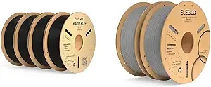 Elegoo Rapid PLA Plus Filament Black 4KG & PLA Plus Filament Gray 2KG