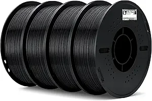 Elegoo ELEGOO TPU Filament Black 4KG, 95A Flexible Soft 3D Printing Filament 4pcs 1KG Spool(2.2lbs) Fits for Most FDM 3D Printers