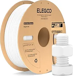 Elegoo ELEGOO ABS Filament White 1KG, Heat Resistant 3D Printer Filament High Toughness & Impact Resistance, 1kg spooll(2.2lbs) Fits for Most FDM Printer