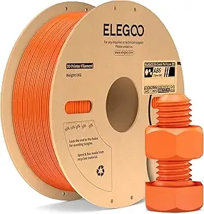 Elegoo ELEGOO ABS Filament Orange 1KG, Heat Resistant 3D Printer Filament High Toughness & Impact Resistance, 1kg spooll(2.2lbs) Fits for Most FDM Printer