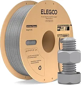 Elegoo ELEGOO ABS Filament Gray 1KG, Heat Resistant 3D Printer Filament High Toughness & Impact Resistance, 1kg spooll(2.2lbs) Fits for Most FDM Printer