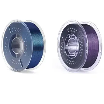 Elegoo PLA Filament Galaxy Peacock Blue 1KG & Silk PLA Filament Dual Color Black Purple 1KG