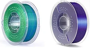 Elegoo Silk PLA Filament Dual Color Blue Green 1KG & PLA Filament Galaxy Purple 1KG
